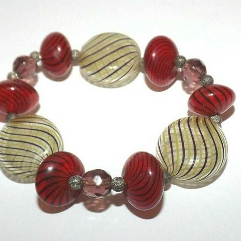 Vintage Venetian Murano Glass Bubbles Beaded Brac… - image 7