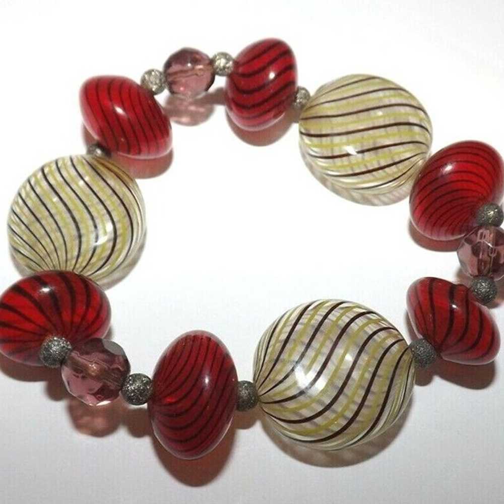 Vintage Venetian Murano Glass Bubbles Beaded Brac… - image 8