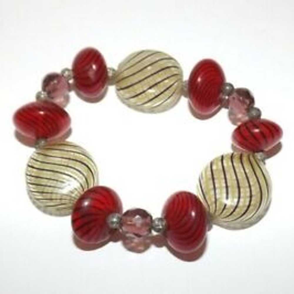 Vintage Venetian Murano Glass Bubbles Beaded Brac… - image 9