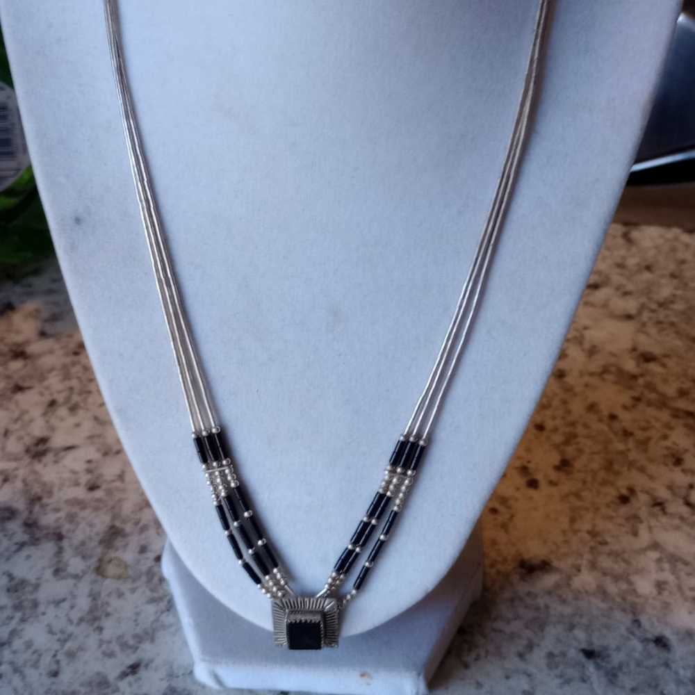 Vintage Navajo sterling silver necklace - image 2