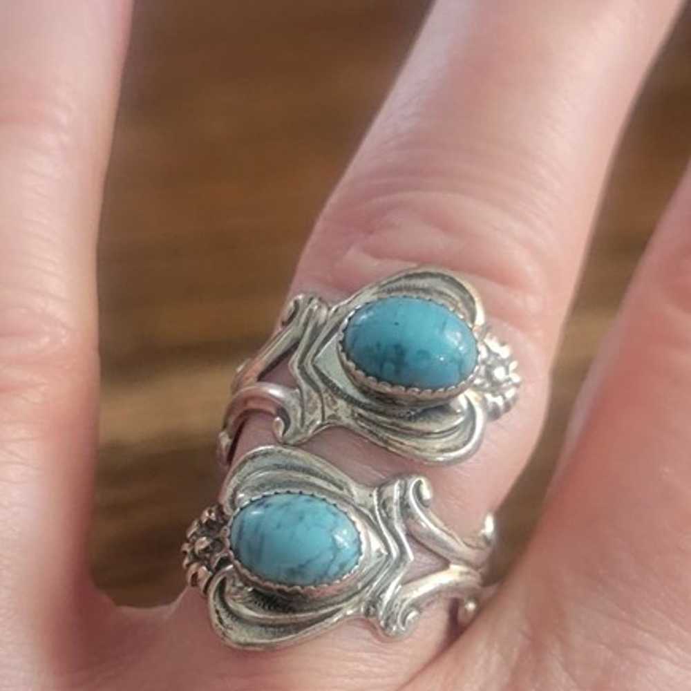 Gorgeous Sterling Siver Turquoise Colored Ring - image 1