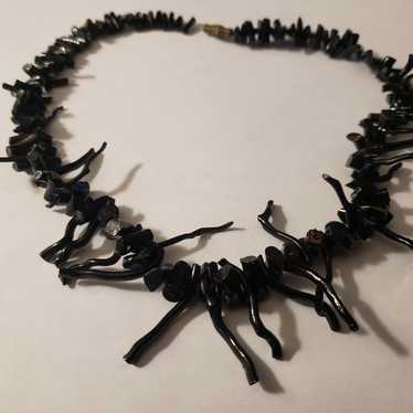 Vintage Black Coral Branch Necklace