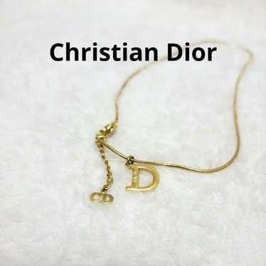 Christian Dior Gold Necklace Logo Necklace Vintage