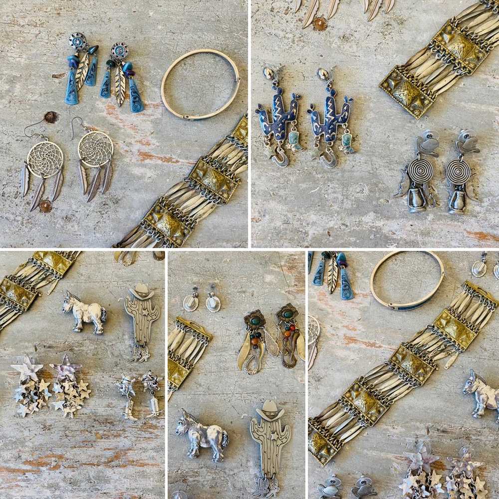 Southwestern Style Silver Tone Jewelry Lot - image 2