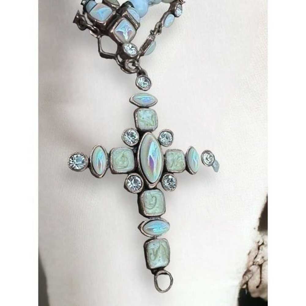 Vintage Remy Dis Paris Signed Rosary Cross Neckla… - image 2