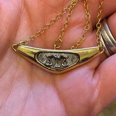 Vintage Gold and Silver Tone Libra Necklace