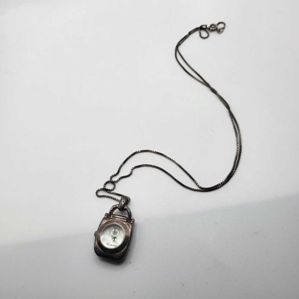 Gianello Sterling Silver Pocket Watch Necklace on… - image 5