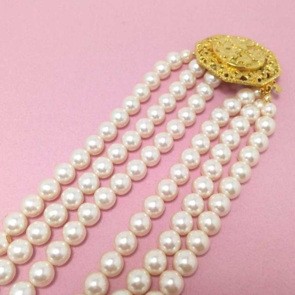 Rare AVON Vintage Gold Pink Pearl Necklace - image 4