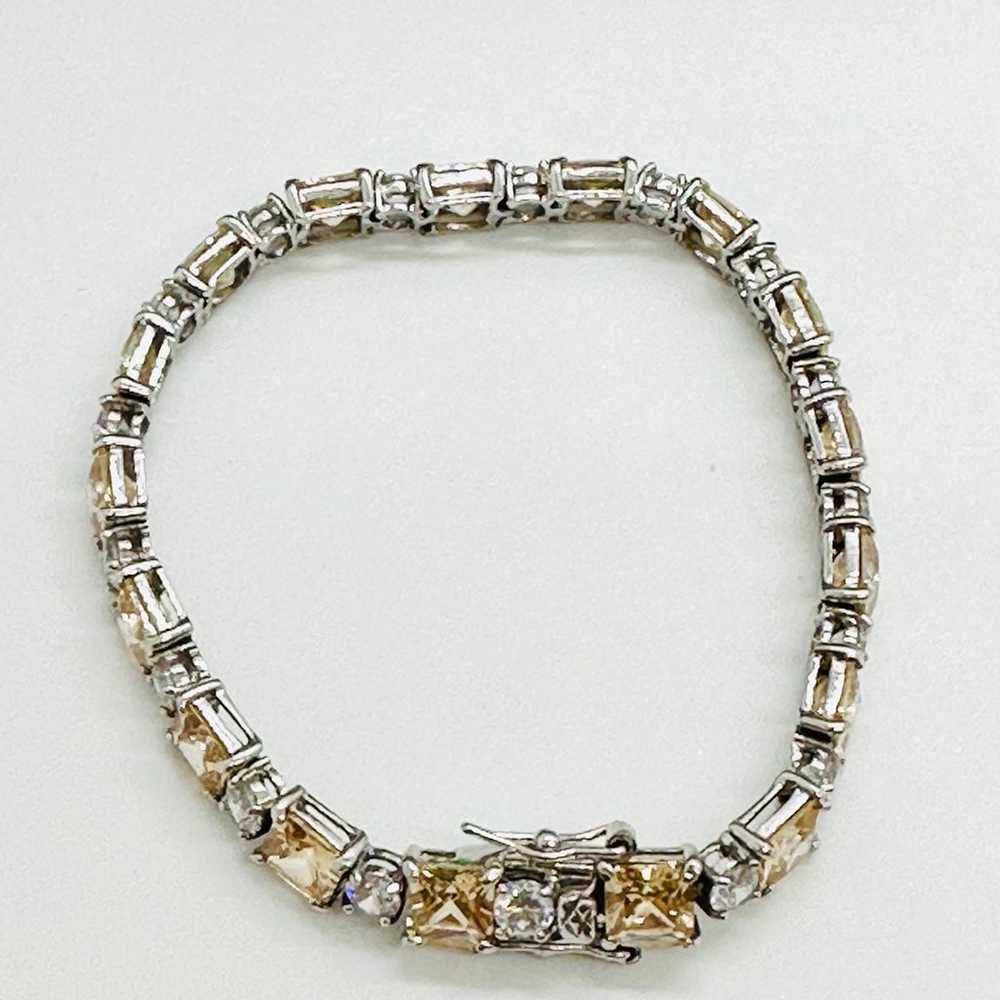 Beautiful Modern Vintage CZ Crystal 925 Bracelet - image 11