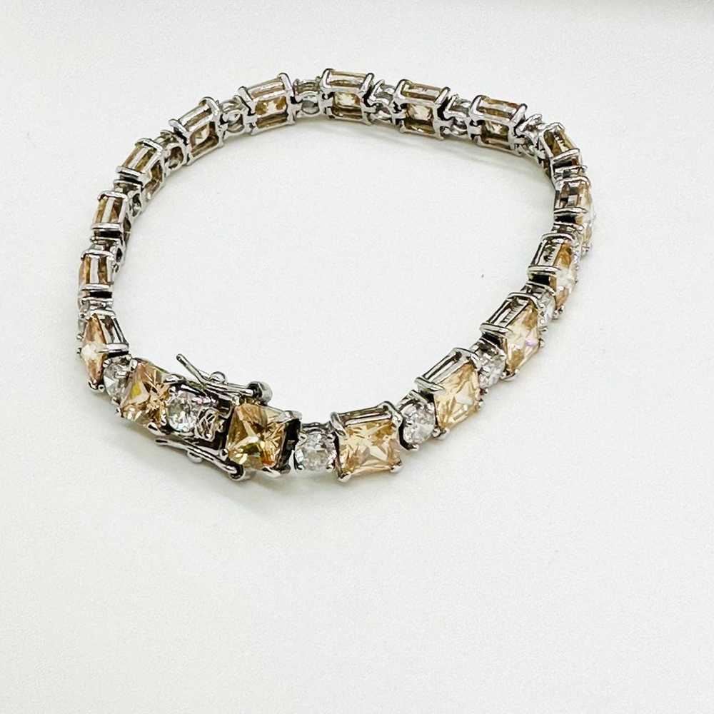 Beautiful Modern Vintage CZ Crystal 925 Bracelet - image 5