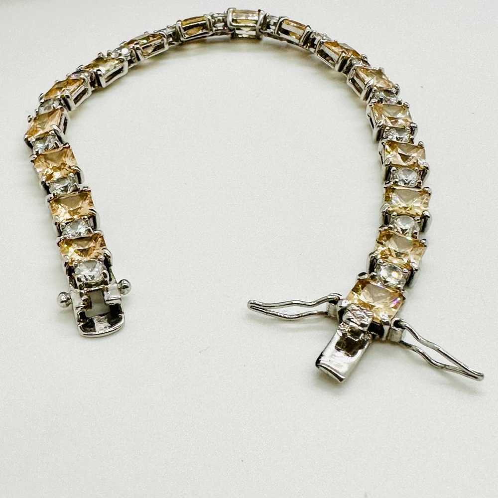 Beautiful Modern Vintage CZ Crystal 925 Bracelet - image 9