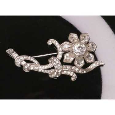 Beautiful Vintage Rhinestone Crystal Rhodium Plat… - image 1