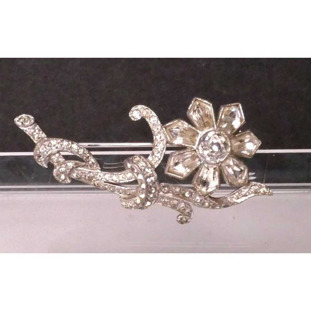 Beautiful Vintage Rhinestone Crystal Rhodium Plat… - image 4