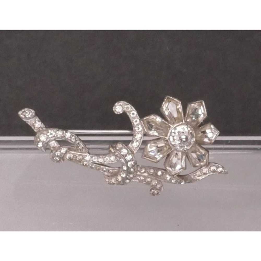 Beautiful Vintage Rhinestone Crystal Rhodium Plat… - image 5