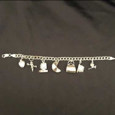 Vintage sterling silver 925 bracelet with charms - image 1