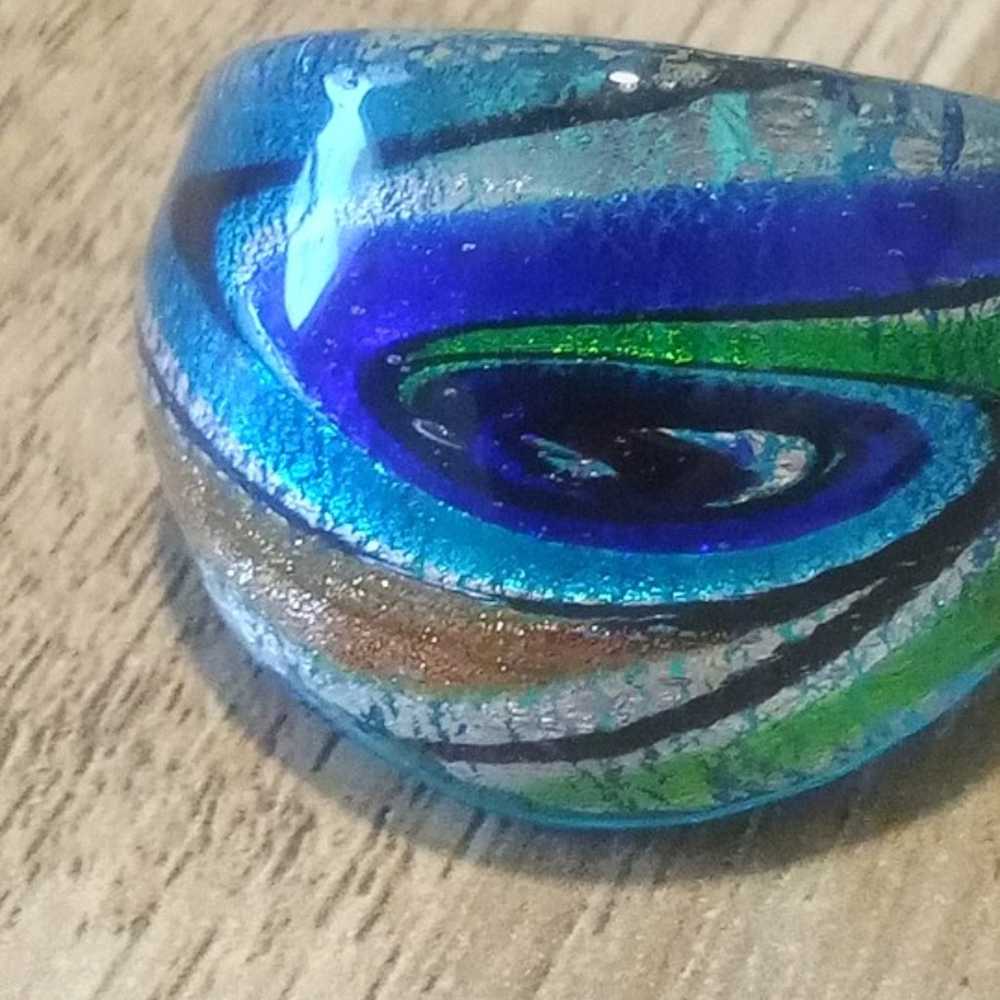 Vintage Hand Crafted Art Glass Ring Murano Style … - image 2