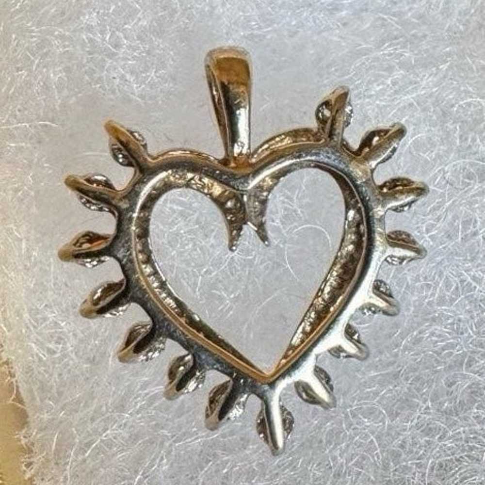 1/4 Carat Diamond 10K White Gold Heart Pendant Ch… - image 4