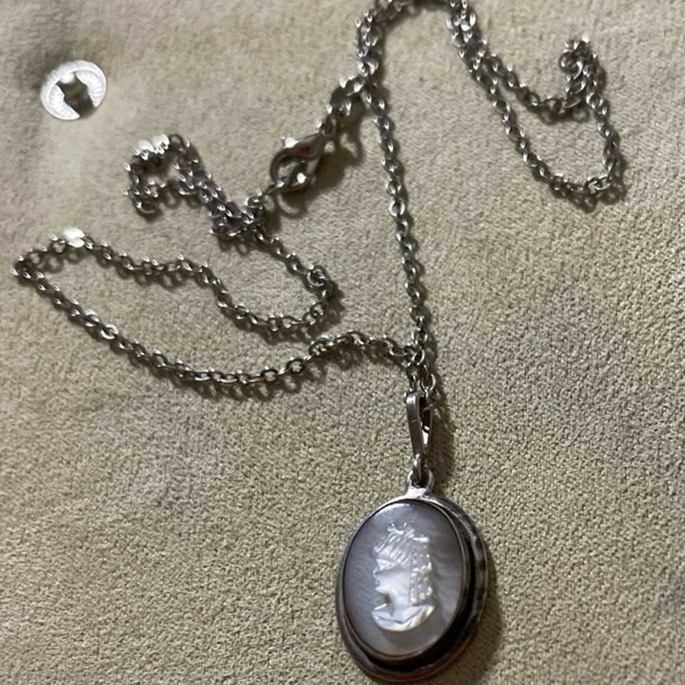 Vintage Shell Cameo in a Sterling Silver Setting - image 2