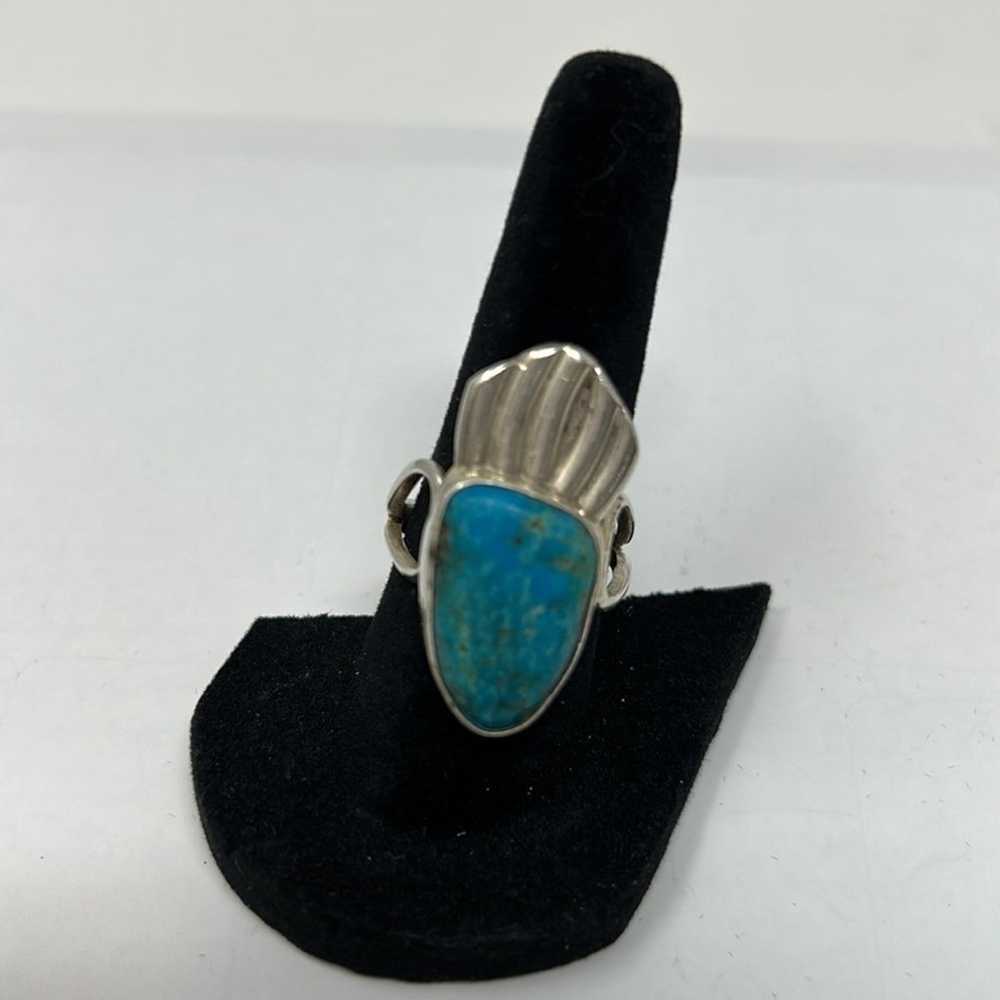 Vintage Sterling Silver (no markings) Navajo Turq… - image 11