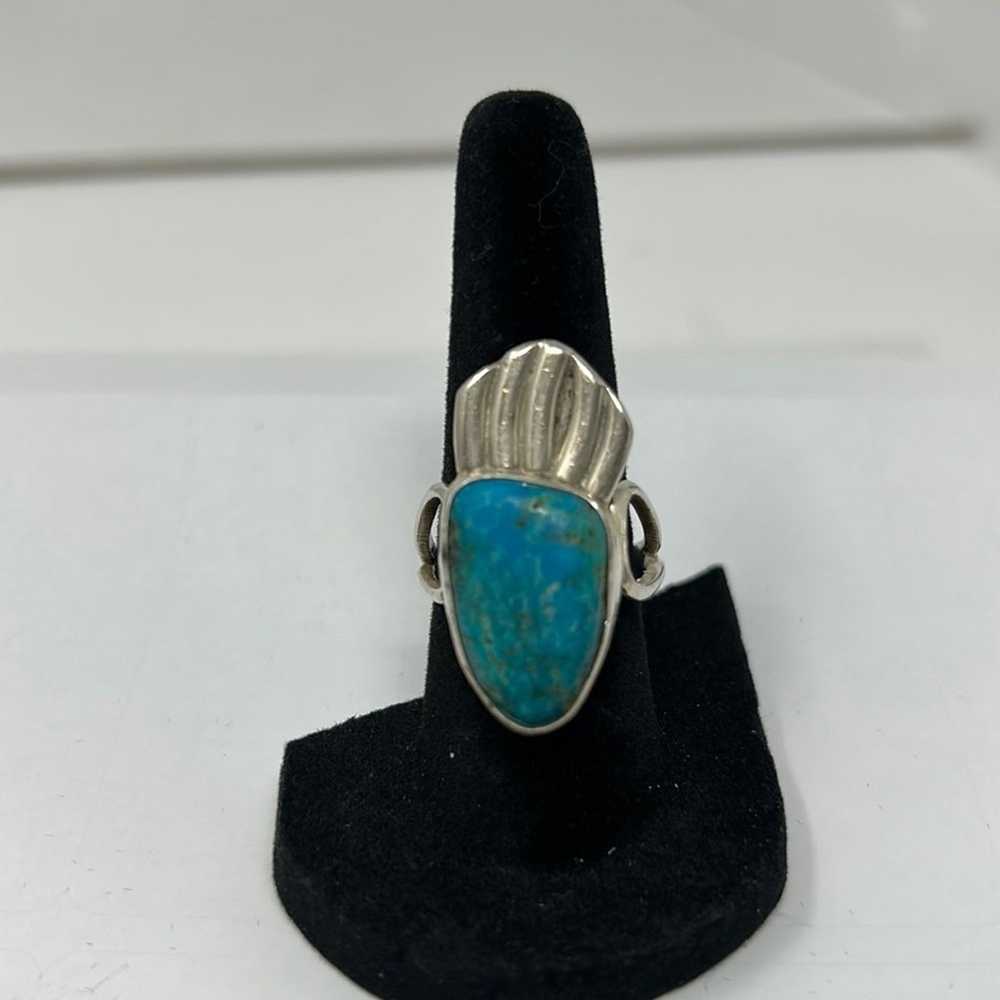 Vintage Sterling Silver (no markings) Navajo Turq… - image 1