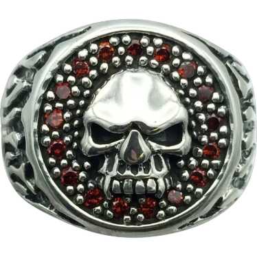 Sterling Silver Skull Hat Ring