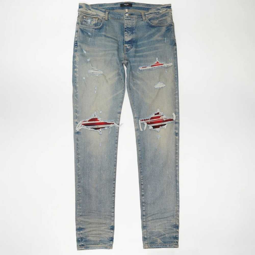 Amiri AMIRI MX1 RED PLAID SKINNY JEAN - image 1