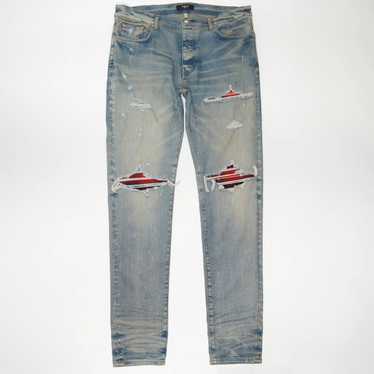 Amiri AMIRI MX1 RED PLAID SKINNY JEAN - image 1