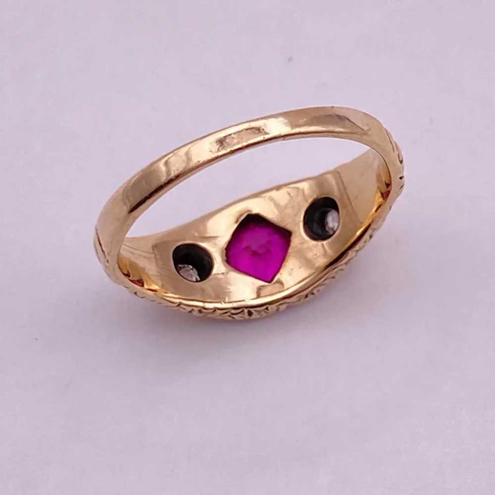 Victorian Pink Sapphire and Diamond Ring 1.26 Car… - image 7