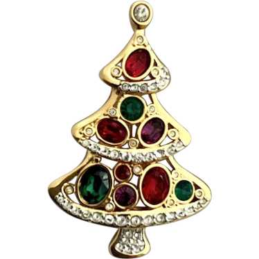 Vintage Swarovski Year 2000 Christmas Tree Brooch 