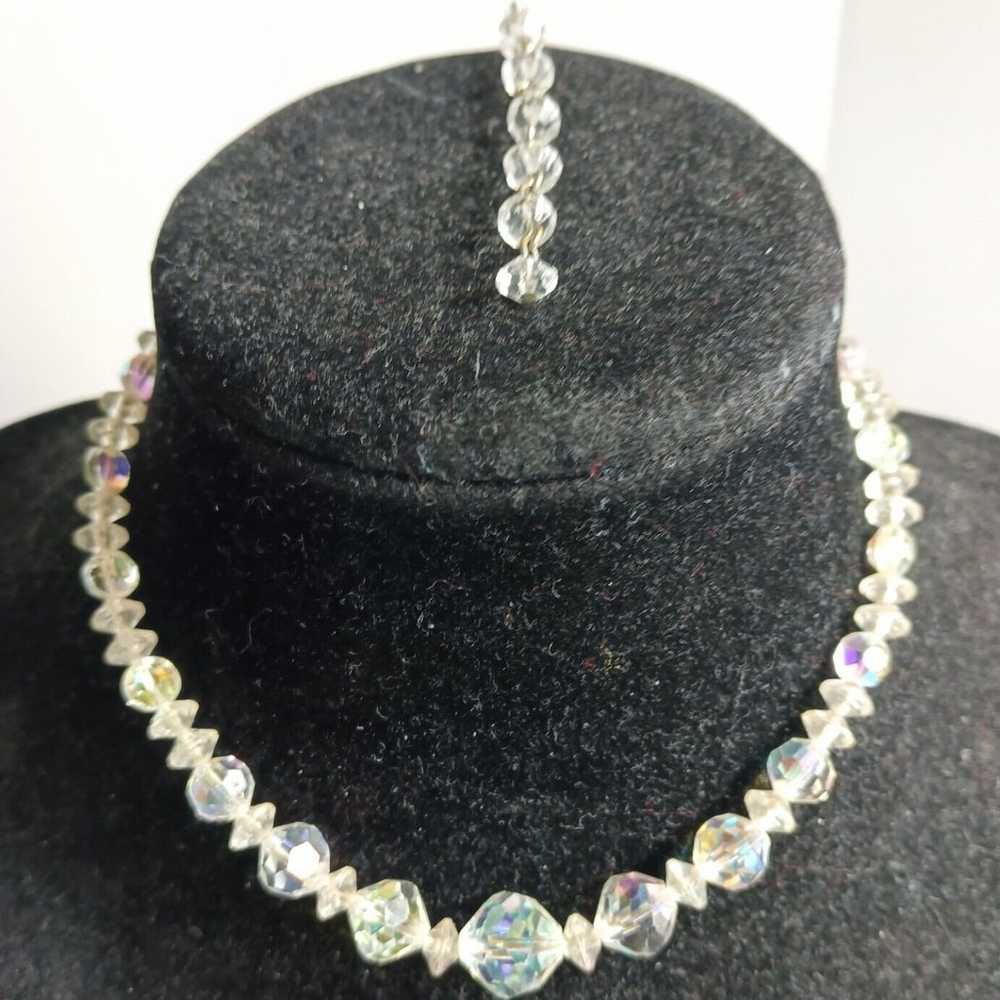 Vintage Aurora Borealis Necklace 15" - image 2