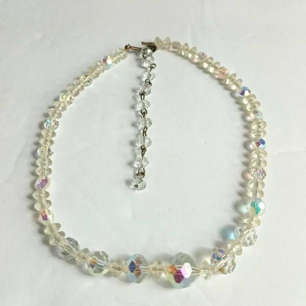 Vintage Aurora Borealis Necklace 15" - image 4