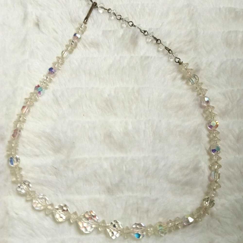 Vintage Aurora Borealis Necklace 15" - image 5