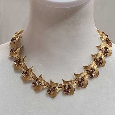 Vintage 50s Arthur Pepper Gold Tone Choker Neckla… - image 1