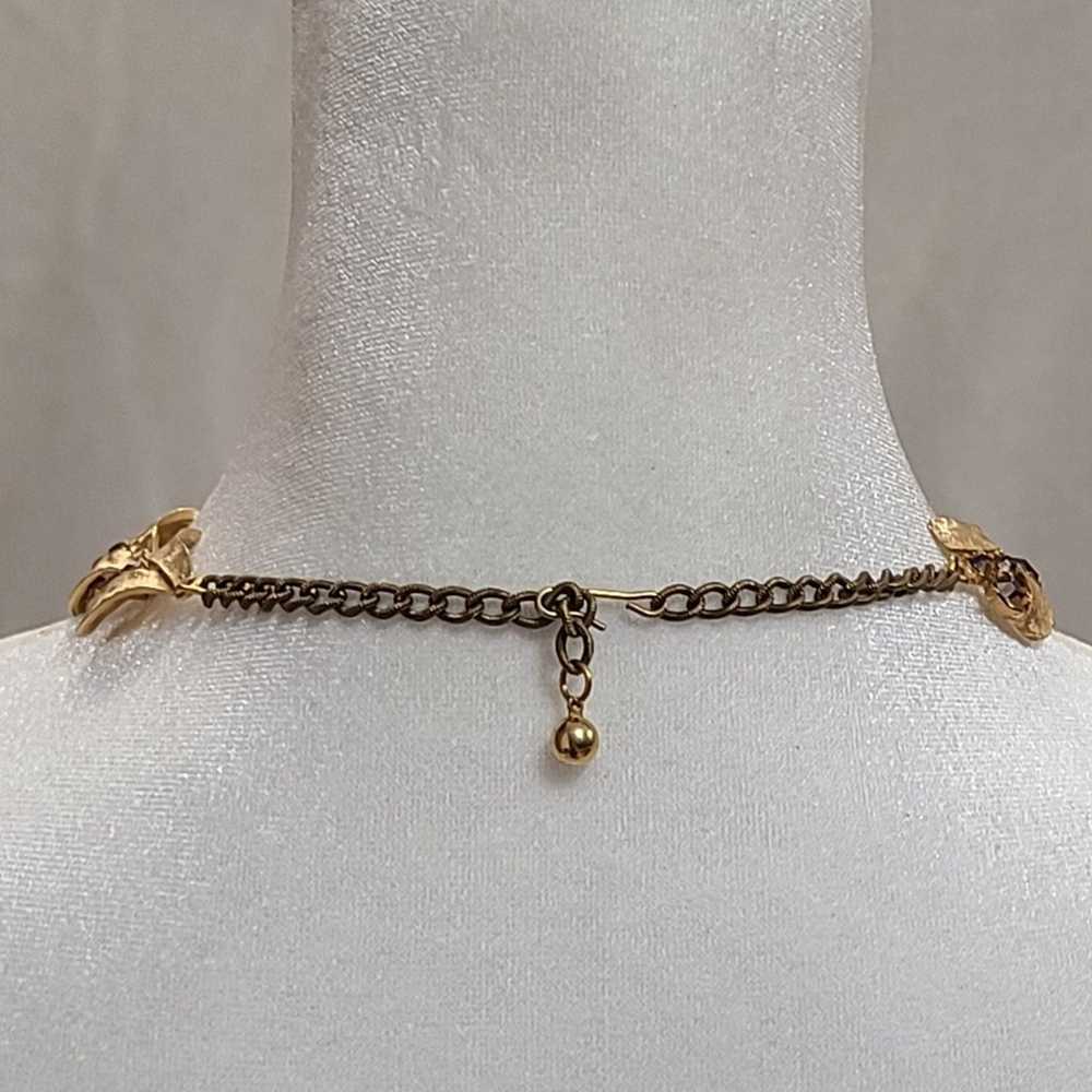 Vintage 50s Arthur Pepper Gold Tone Choker Neckla… - image 5