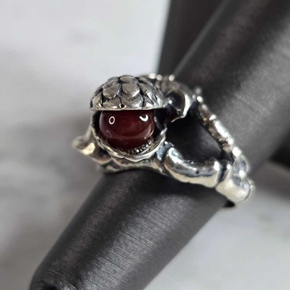 Womens Vintage Estate Sterling Silver Floral Ring… - image 2