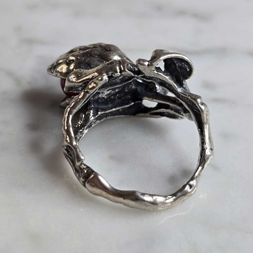 Womens Vintage Estate Sterling Silver Floral Ring… - image 3