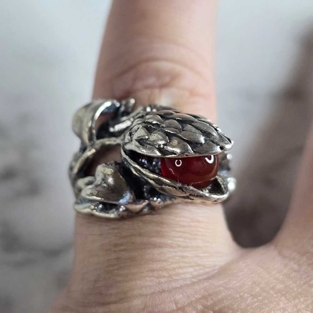 Womens Vintage Estate Sterling Silver Floral Ring… - image 5