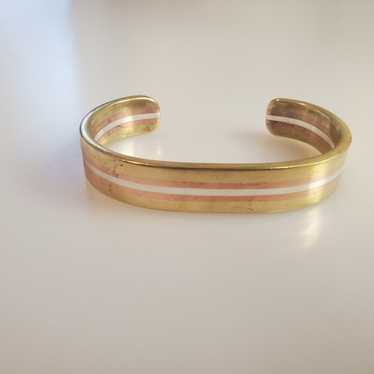 Sleek, Modern Tri-color sterling, copper, brass Me