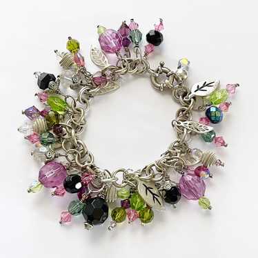 Sterling silver mixed metal charm bracelet - image 1