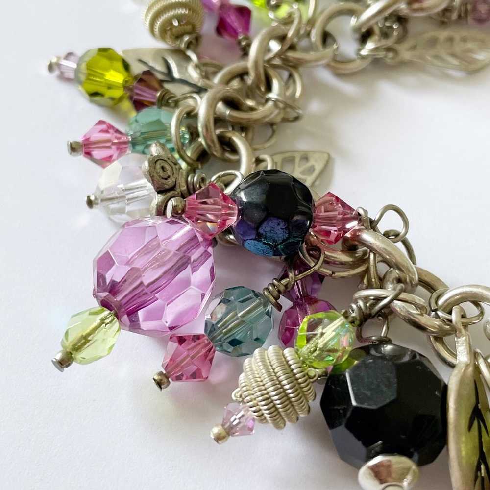 Sterling silver mixed metal charm bracelet - image 3