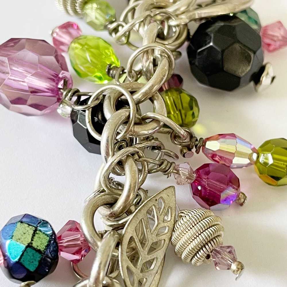 Sterling silver mixed metal charm bracelet - image 4