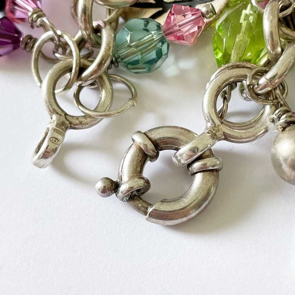 Sterling silver mixed metal charm bracelet - image 5