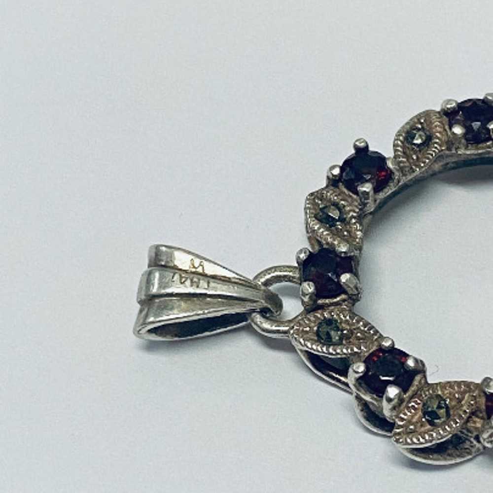 Vintage Unique Sterling Silver Garnet Marcasite W… - image 6