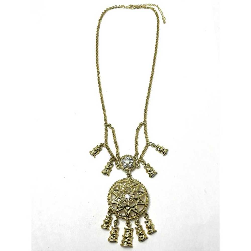 Vintage Rhinestone Charm Necklace - image 2