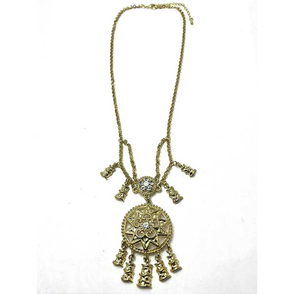 Vintage Rhinestone Charm Necklace - image 4