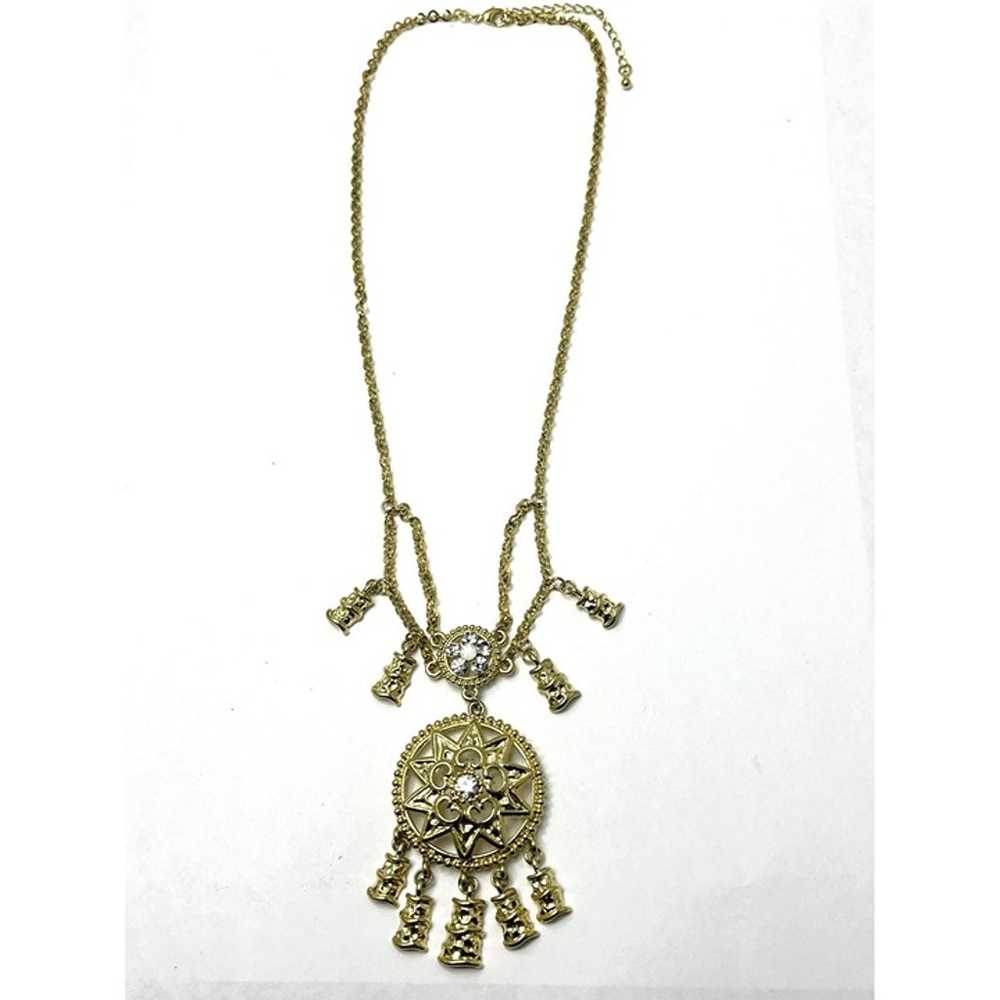 Vintage Rhinestone Charm Necklace - image 5