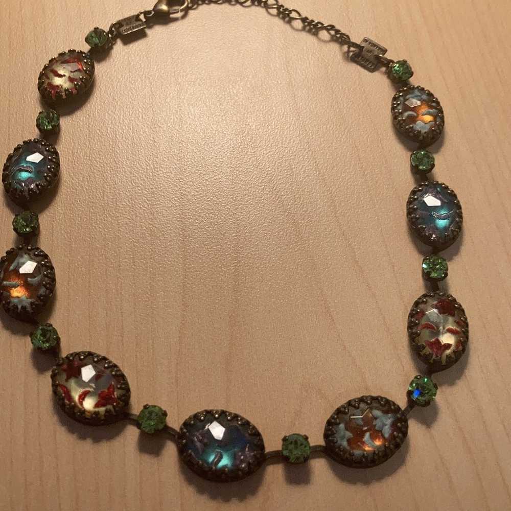 Vintage antique glass Necklace boutique Konplott … - image 1