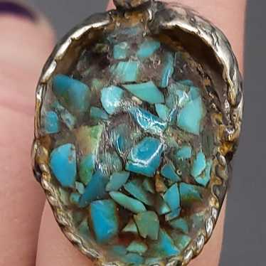 VINTAGE SOUTHWEST TURQUOISE RING. # 670