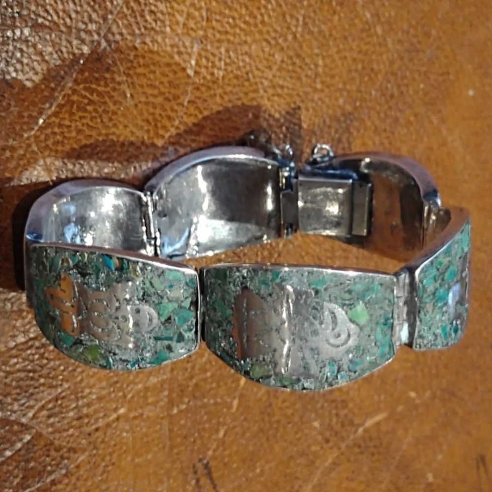 Techo Mexico Aztec Vintage sterling silver turquo… - image 12