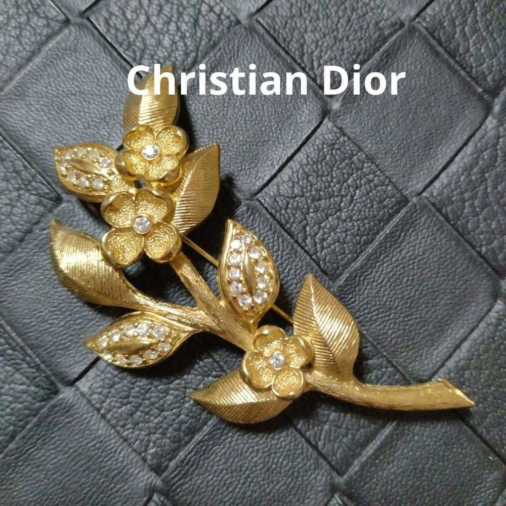 Christian Dior Flower Motif Brooch Vintage Bijou - image 1